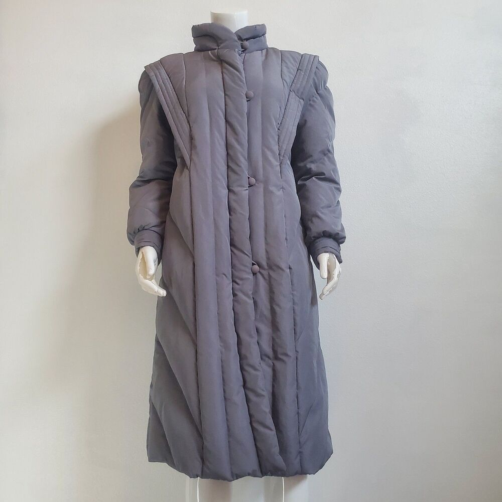 Vintage 80's Dark Gray Down Puffer Coat